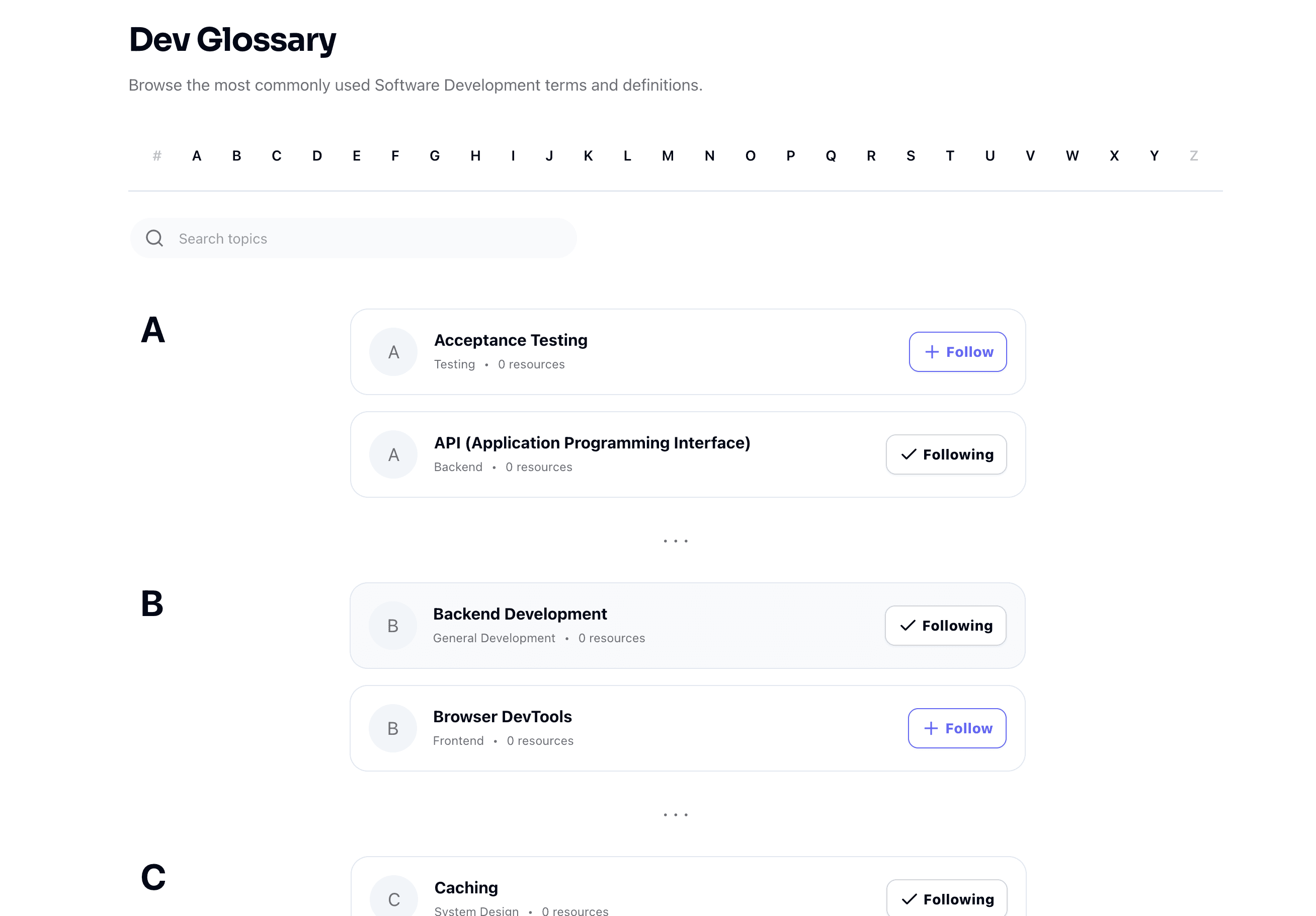 Dev Glossary